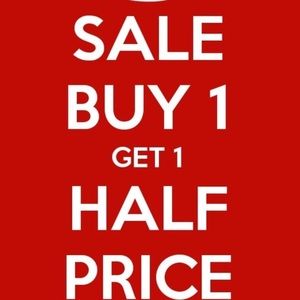 Buy 1, get 1 half off! Through Sunday! 🇺🇸